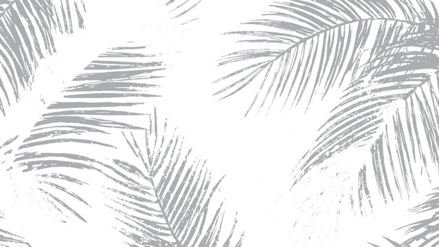 Black leaf silhouettes with abstract textured nature style Decorative foliage elements with crayon sketch effect