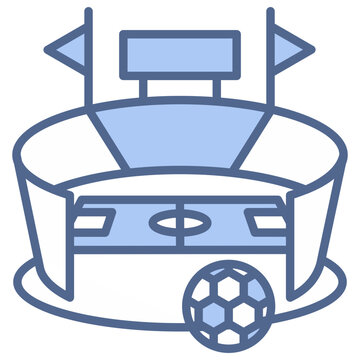 football stadium blue icon