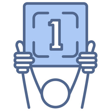 Round blue icon