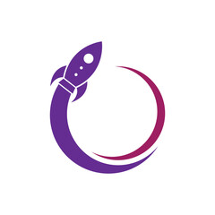 Rocket ilustration logo © AWK studio