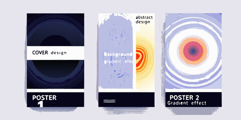 abstract poster designs with gradient effects and minimalist typography on white background high quality professional © PabanBiswas