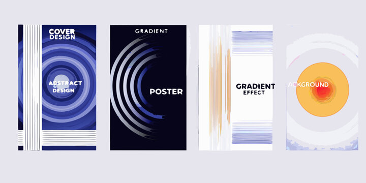 abstract gradient posters set of four modern minimalist graphic design backgrounds high quality professional detailed