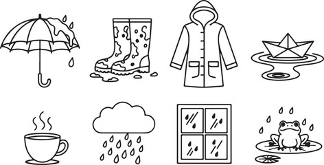 Camping gear vector icons set with tent sleeping bag backpack and more Vector © Nur
