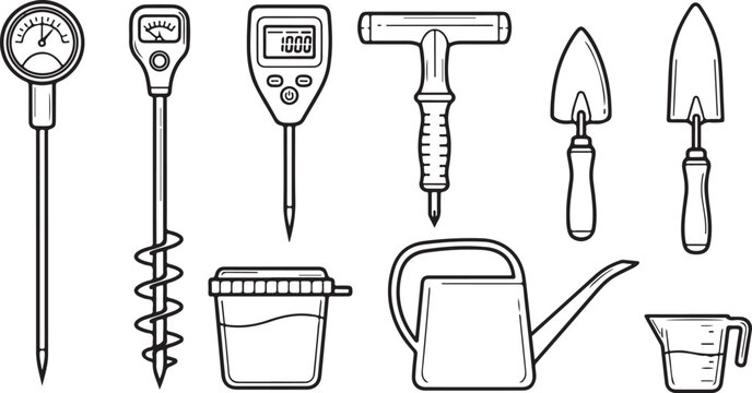 Collection of vintage kitchen timers and kitchen tools in vector style Vector