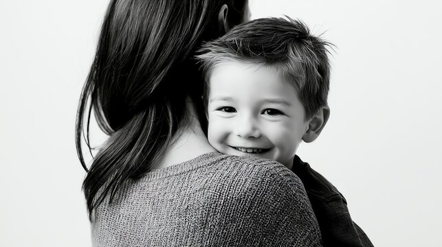A joyful child embraces a parent with love.