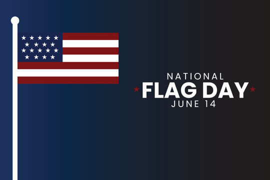 Minimal patriotic Flag Day background with waving American flag illustration for professional celebration graphics.
