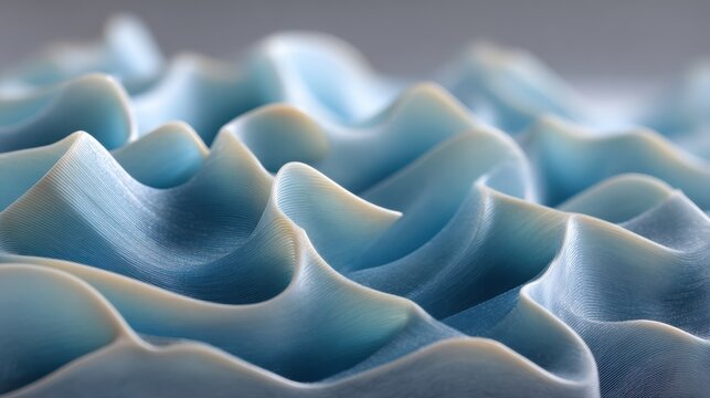 Abstract Blue and Beige Wavy Surface Texture with Soft Lighting and Shallow Depth of Field background