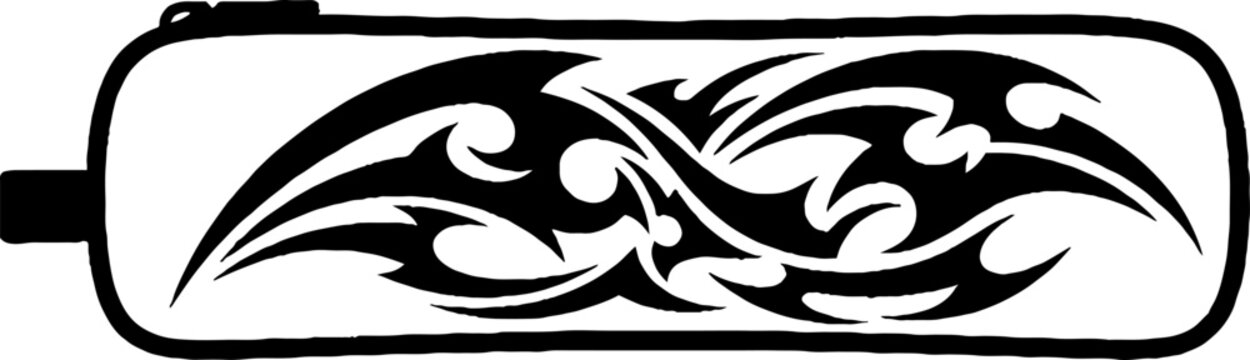 Tribal Pattern Pencil Case Silhouette