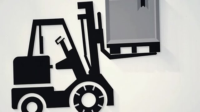forklift in warehouse with boxes