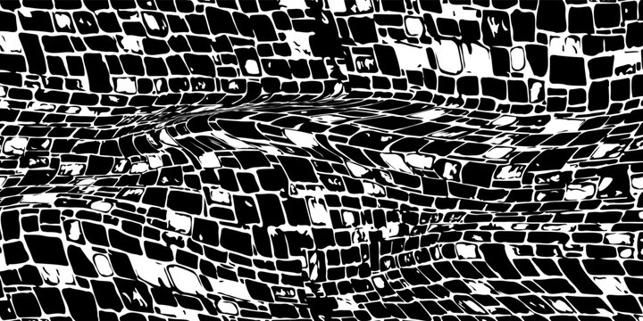 Crocodile, dinosaur and snake reptile skin pattern of animal leather, vector background. Abstract black and white crocodile or snake skin texture pattern of 