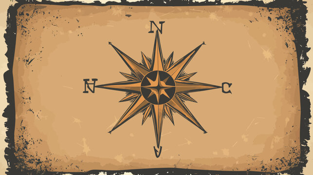 Vintage-style treasure map with a decorative compass rose