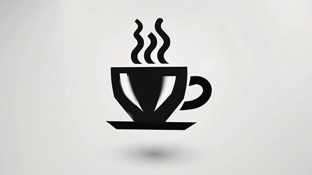 coffee cup video with silhouette style