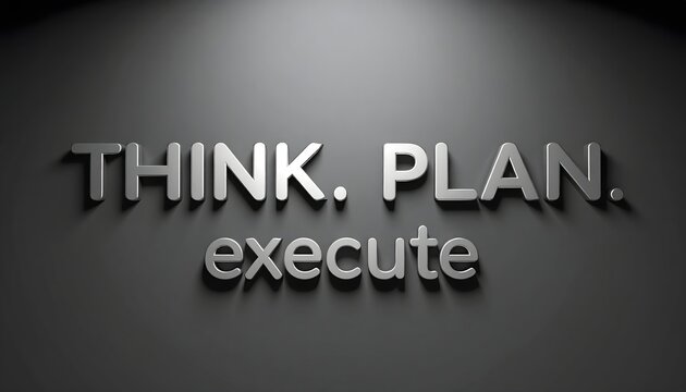 Think Plan Execute Business Typography