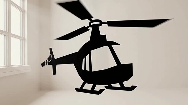 cool helicopter video with silhouette style