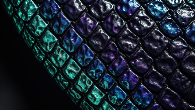 Iridescent Reptile Scales Texture with Blue Green and Purple Shimmer