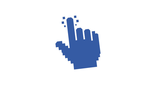 Blue pixelated hand gesture silhouette high quality professional detailed modern elegant stylish clean
