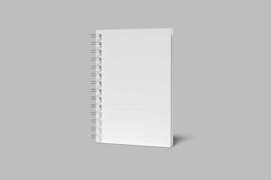 A5 Spiral Notebook Blank Mockup 3D Render 