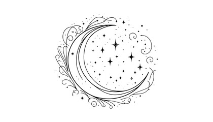 Fototapeta premium vector illustration of moon and stars