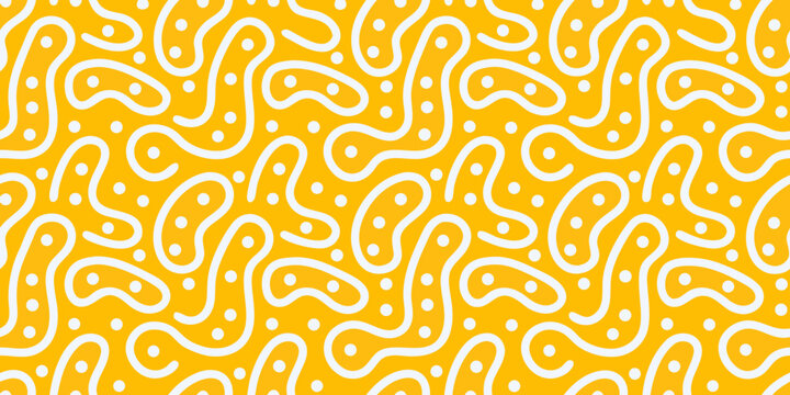 seamless abstract pattern with looping white lines on a bright yellow background high quality professional