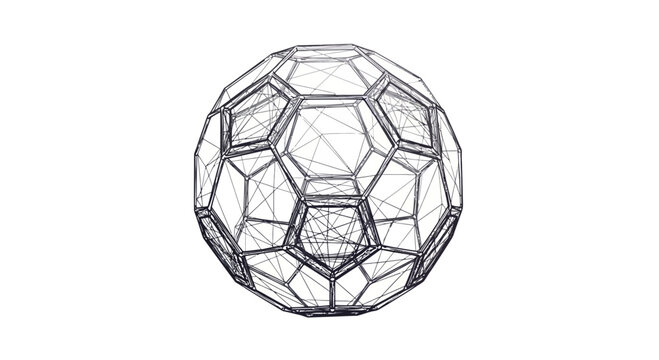 Geometric Soccer Ball Illustration with Hexagons and Pentagons.