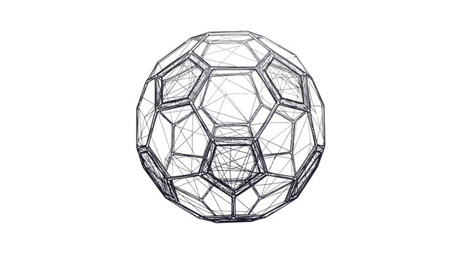 Geometric Soccer Ball Illustration with Hexagons and Pentagons.