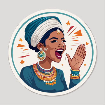 Woman in Turban Shouting and Gesturing