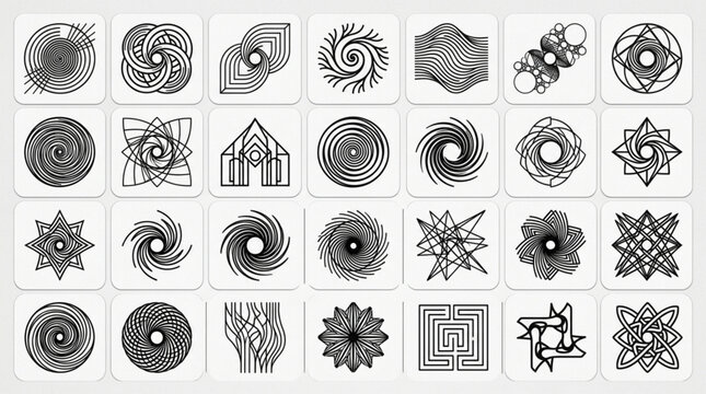 Collection of Celtic knotwork and abstract circular designs.