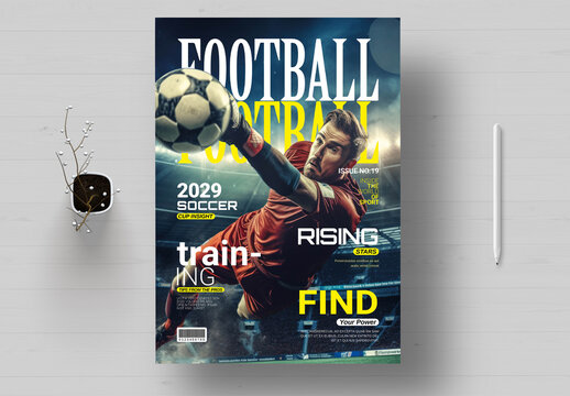 Football Soccer Sports Cover Magazine Template