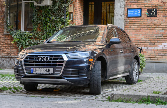  April 2, 2026, Tbilisi, Georgia Second Generation Audi Q5 Typ 80A Compact Luxury Crossover Parked