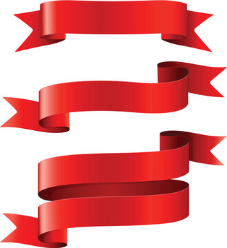 Set of red ribbon stock illustration