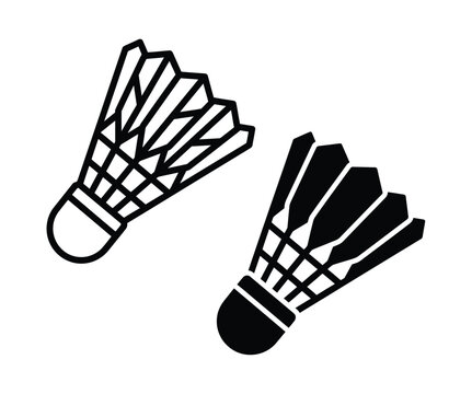 Black and white badminton shuttlecocks Vector