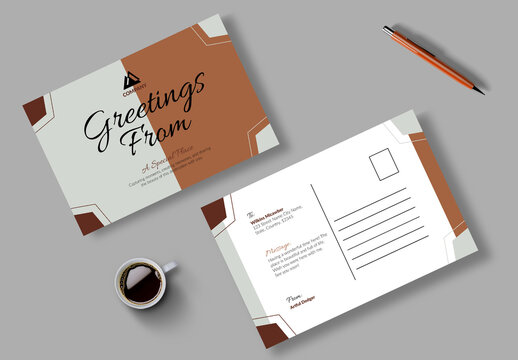 Travel Postcard Template Layout