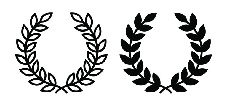 Black laurel wreath icons Vector