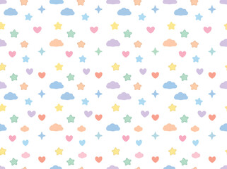 Obraz premium Detailed Seamless Pattern of Small Pastel Sky Elements