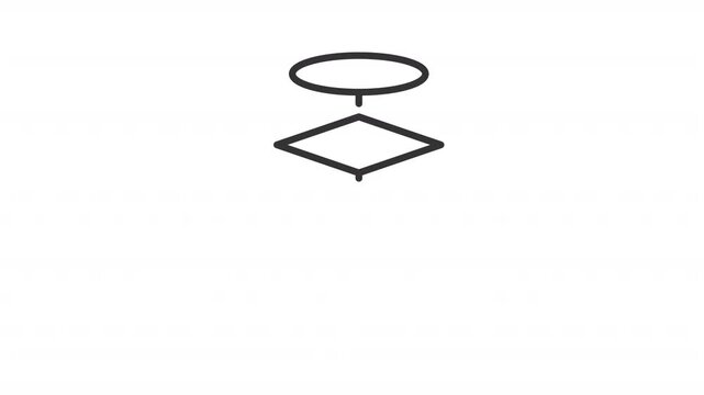 Animated decision flowcharts line icon. Improve communication animation. Identify potential risk. Workflow optimization. Outline element on white background. HD video with alpha channel
