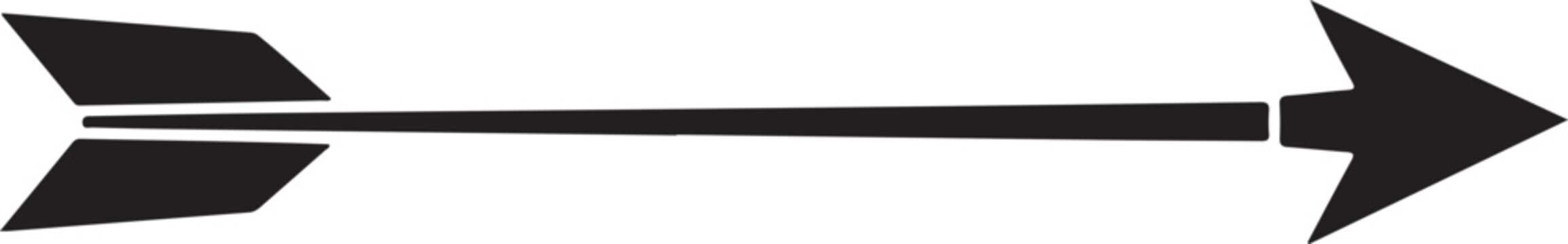 Black arrow icon, directional symbol, vector graphic, simple design element