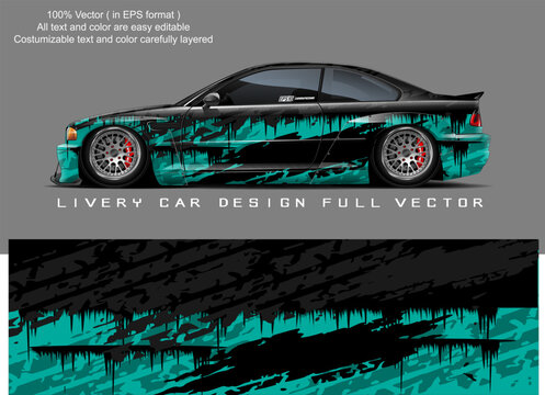 car livery graphic vector. abstract grunge background design for vehicle vinyl wrap and car branding