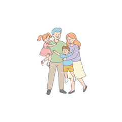 Fototapeta premium Family Happiness Creating Joyful Outdoor Moment