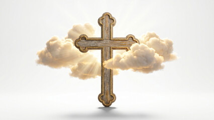 Ascension Day Of Jesus Christ Cross In Heaven Isolated