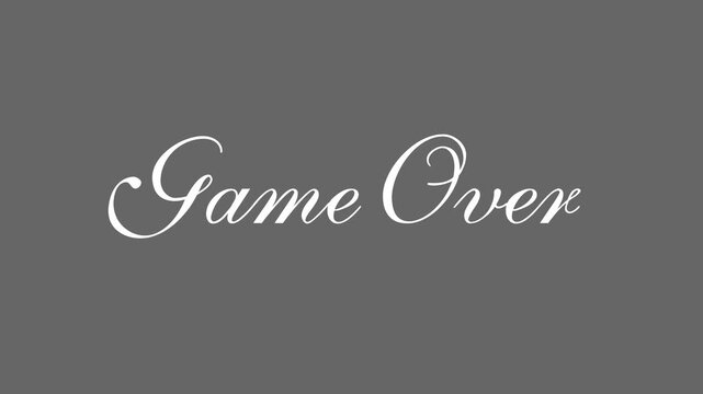 Luxury Handwritten Game Over Animation (background transparent | mov)