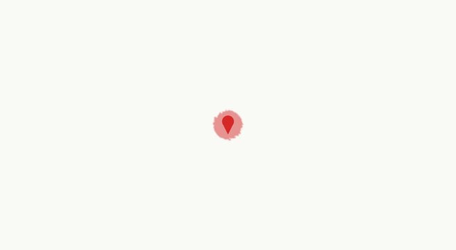 Animated red map location pin pulsing on a clean minimalist animation