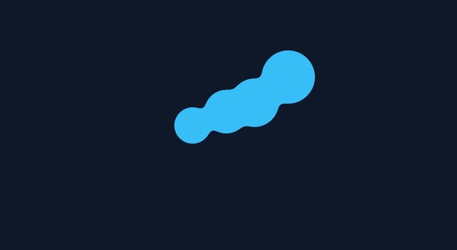 Blue abstract liquid loading animation loop on dark animation background