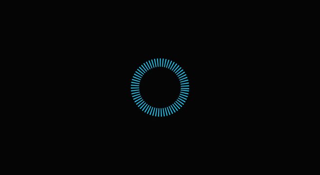 Blue loading spinner animation for digital interface and web animation