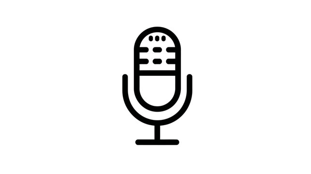 Microphone icon for audio recording, podcasting, voice messaging, broadcasting, and sound communication symbol