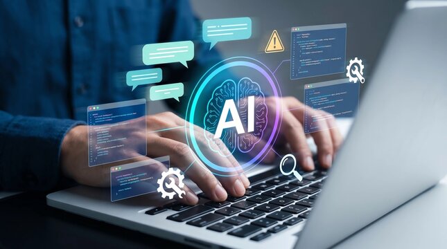  AI assisted vibe coding platform for automated software development Programmer generating applications and detecting coding errors with AI
