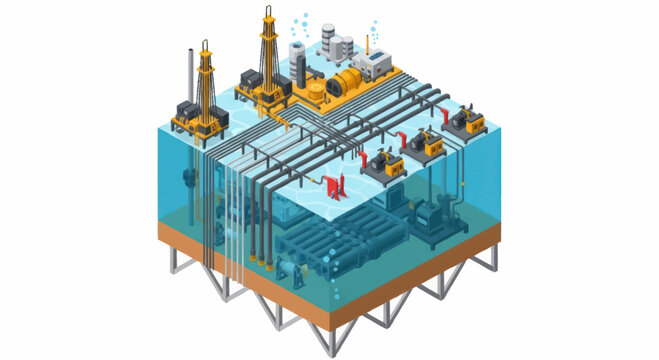 Industrial offshore oil rig platform.