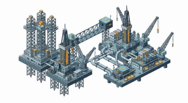 Industrial oil rig construction equipment.