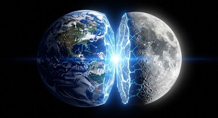 Earth moon collision concept