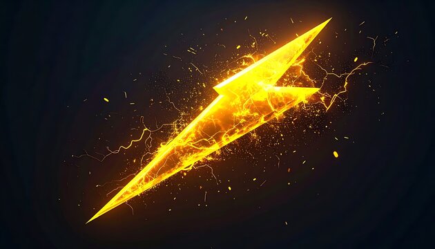 Vibrant Electric Yellow Lightning Bolt Flash.