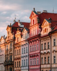 Fototapeta premium Colorful Old Town Houses at Sunset